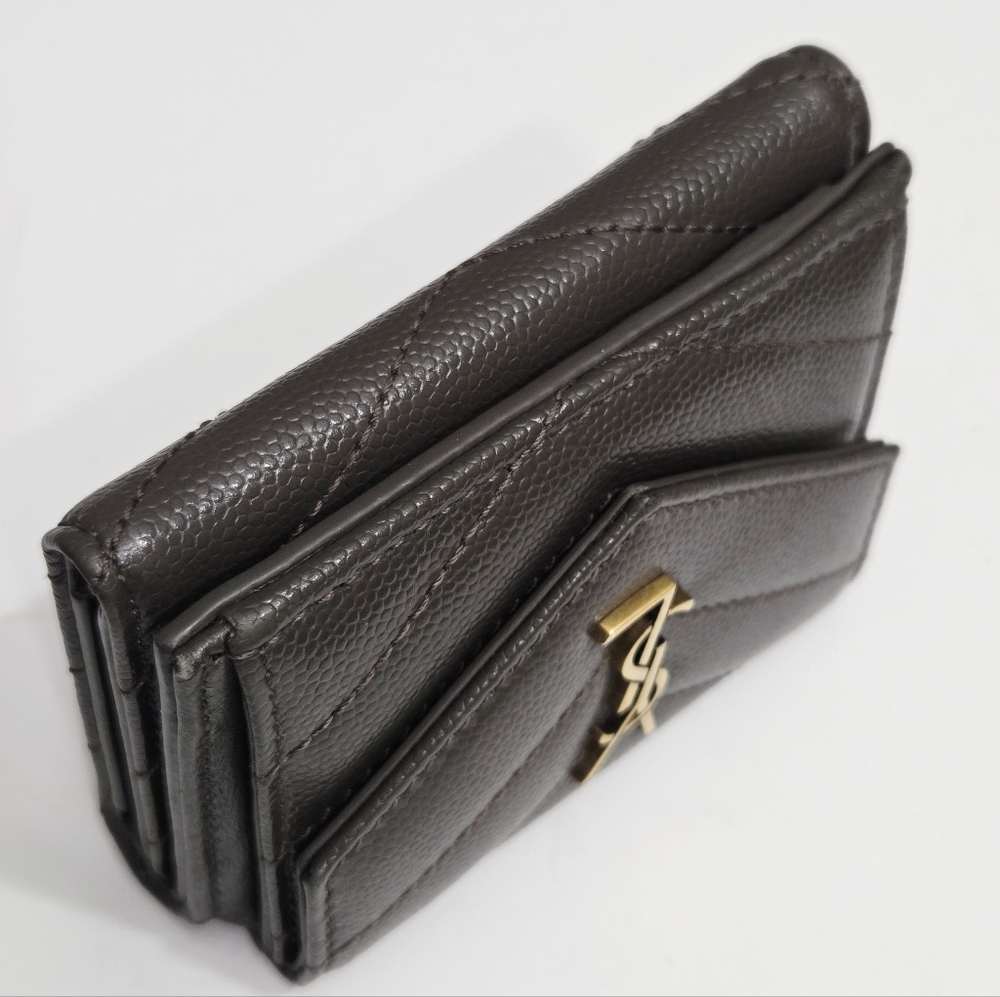 Yves Saint Laurent Brown Wallet with Gold Logo - Picture 11 of 11